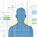 Stylized icon of a user wireframe.